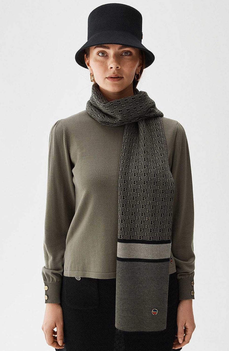 Women BUSNEL Scarfs | Cassina Scarf Black/Olive