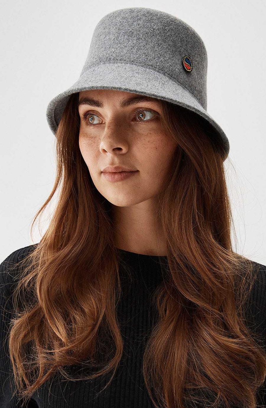 Women BUSNEL Hats | Tina Felted Bucket Hat Grey Melange