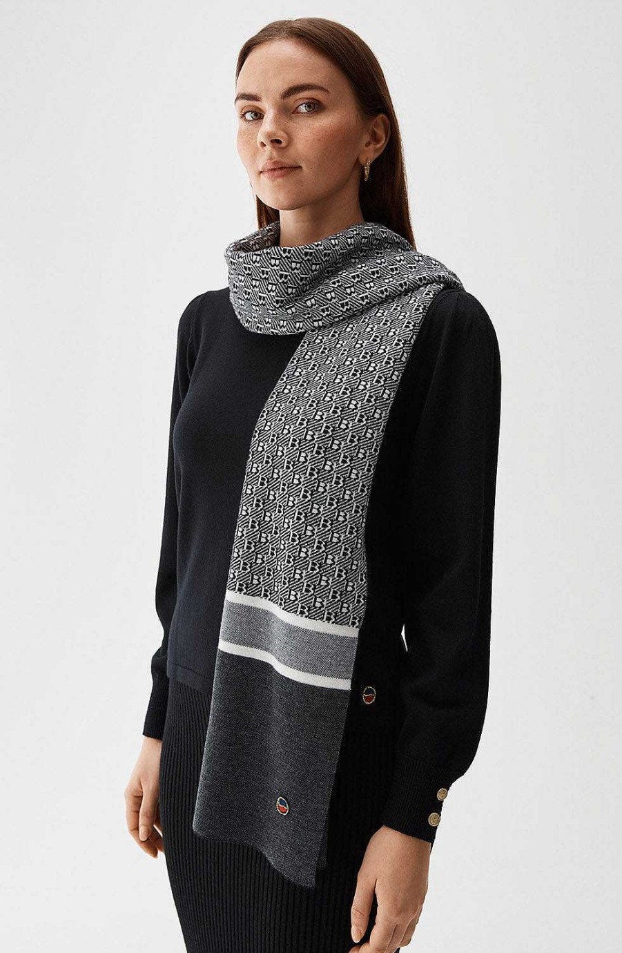 Women BUSNEL Scarfs | Cassina Scarf Black/Ecru