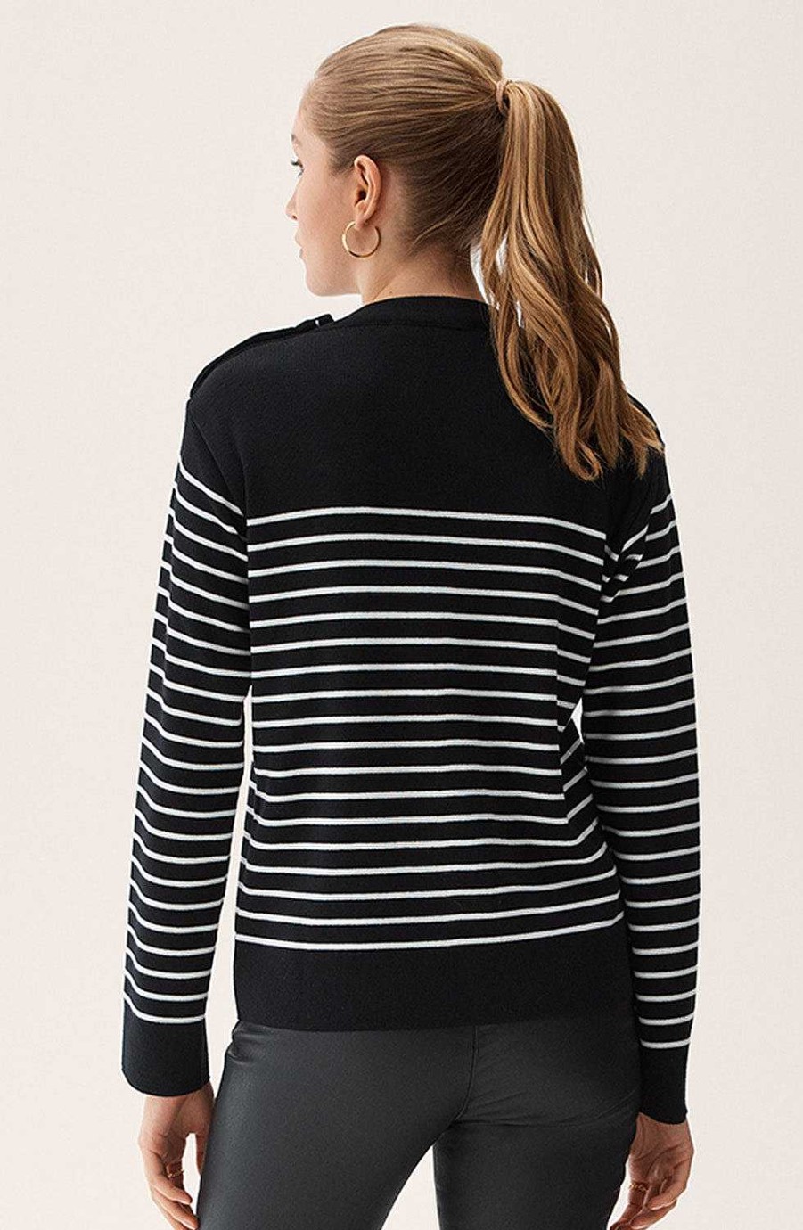 Women BUSNEL Cardigans & Sweaters | Ste Anne Sweater Black/Stripe