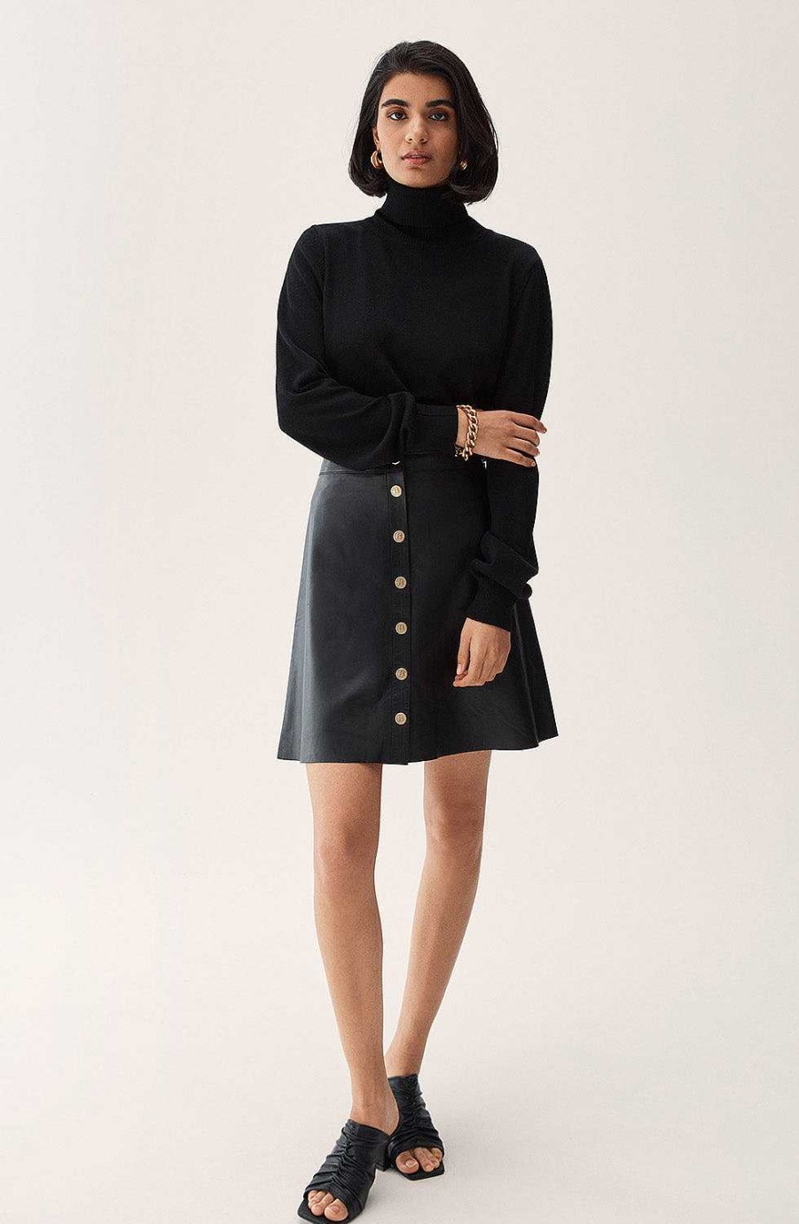 Women BUSNEL Dresses & Skirts | Alia Leather Skirt Black