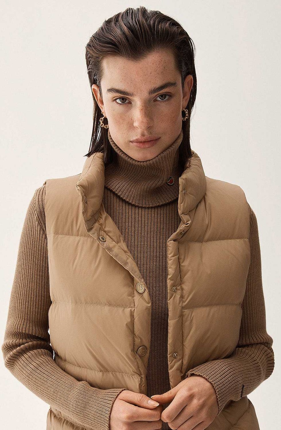 Women BUSNEL Scarfs | Ornella Rollerneck Collar Toffee