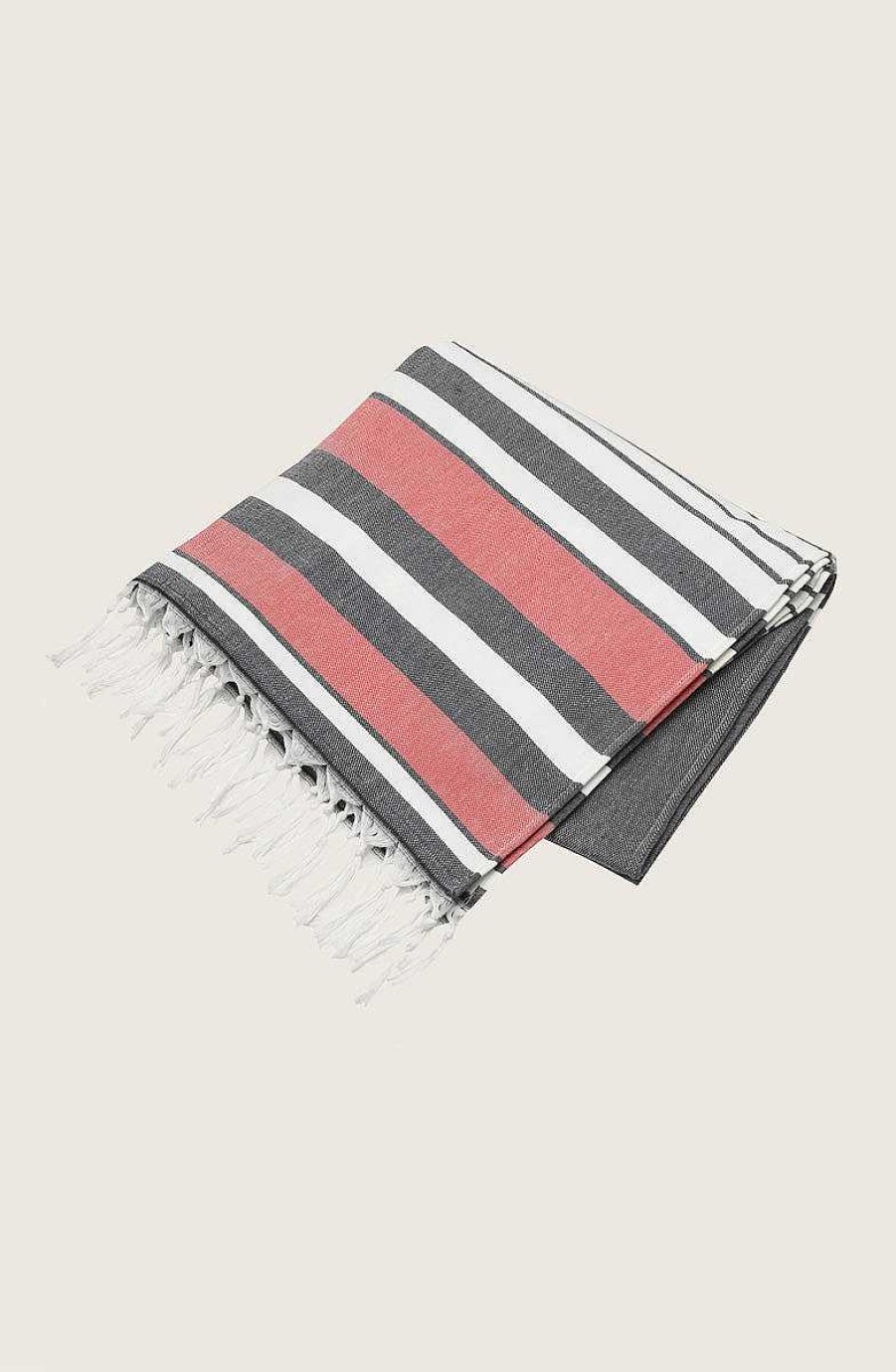 Women BUSNEL Home | Hammam Towel White/Light Red/Marine